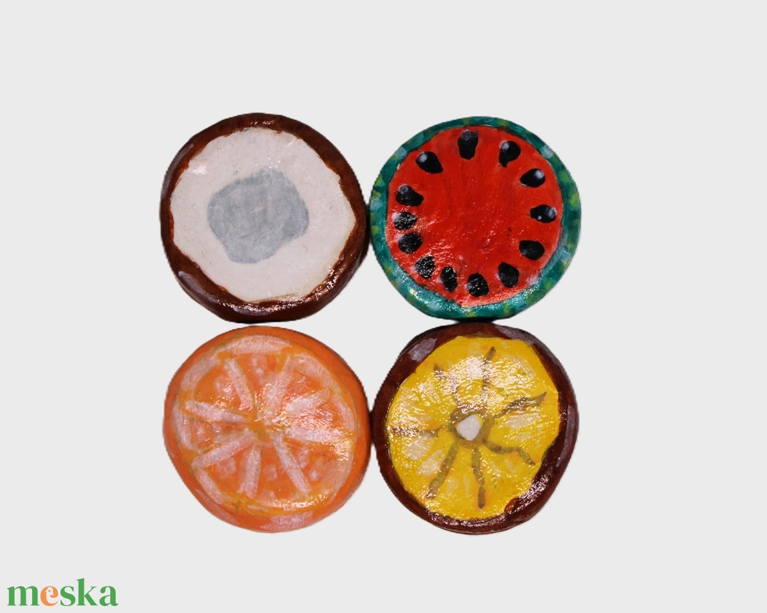 Gyümölcsös hűtőmágnes - otthon & életmód - konyhafelszerelés, tálalás - konyhai dekoráció - hűtőmágnes - Meska.hu