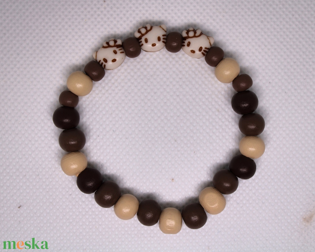 Női cicás karkötő - ékszer - karkötő - gyöngyös karkötő - Meska.hu