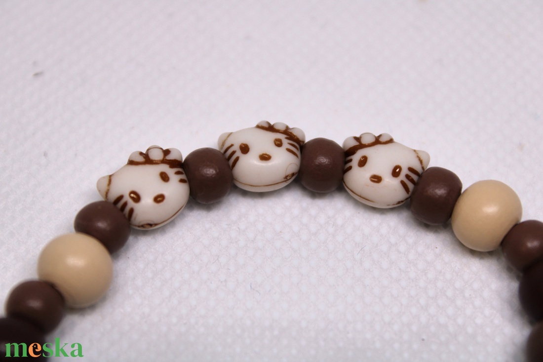 Női cicás karkötő - ékszer - karkötő - gyöngyös karkötő - Meska.hu