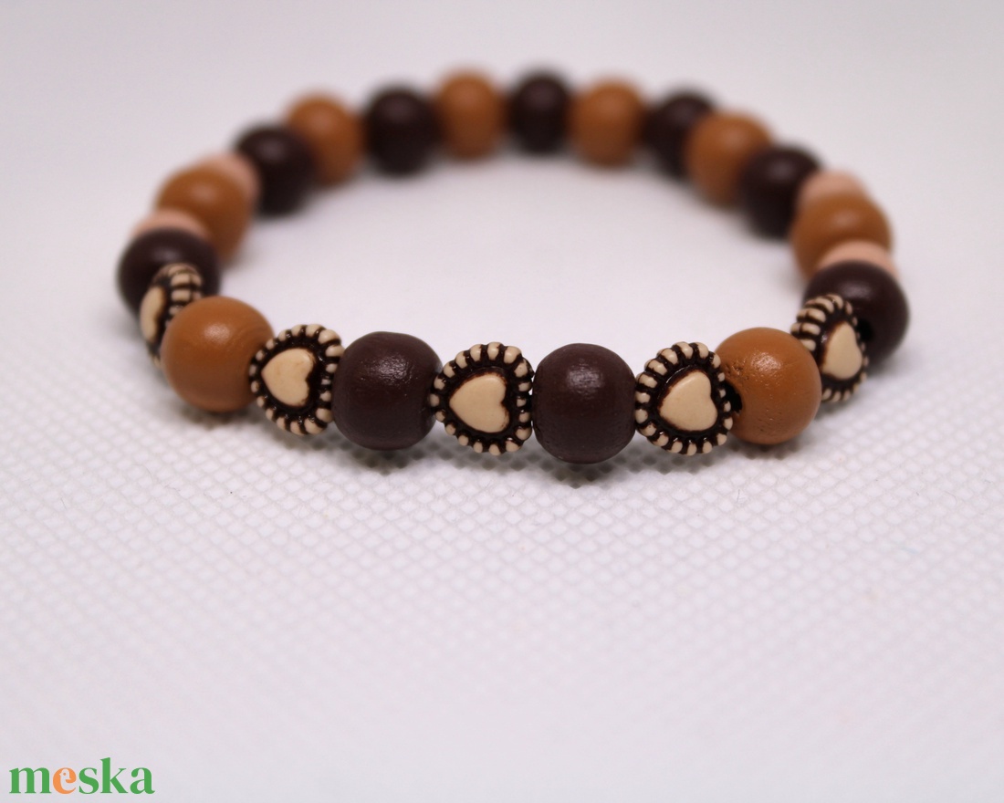 Női szivecskés karkötő - ékszer - karkötő - gyöngyös karkötő - Meska.hu