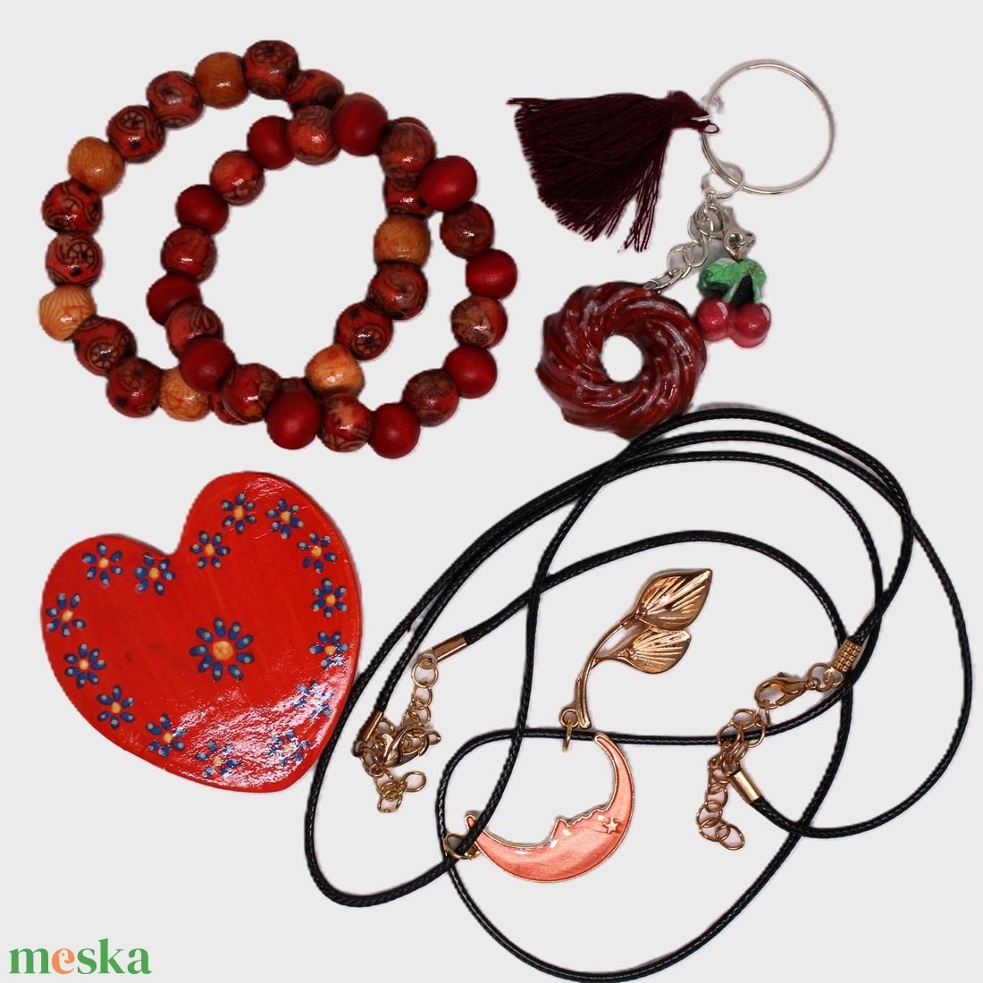 Piros női ajándékcsomag - ékszer - ékszerszett - Meska.hu