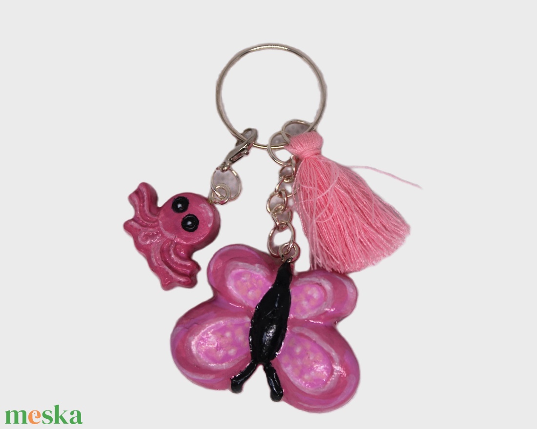 Rózsaszín pillangós női ajándékcsomag - ékszer - ékszerszett - Meska.hu