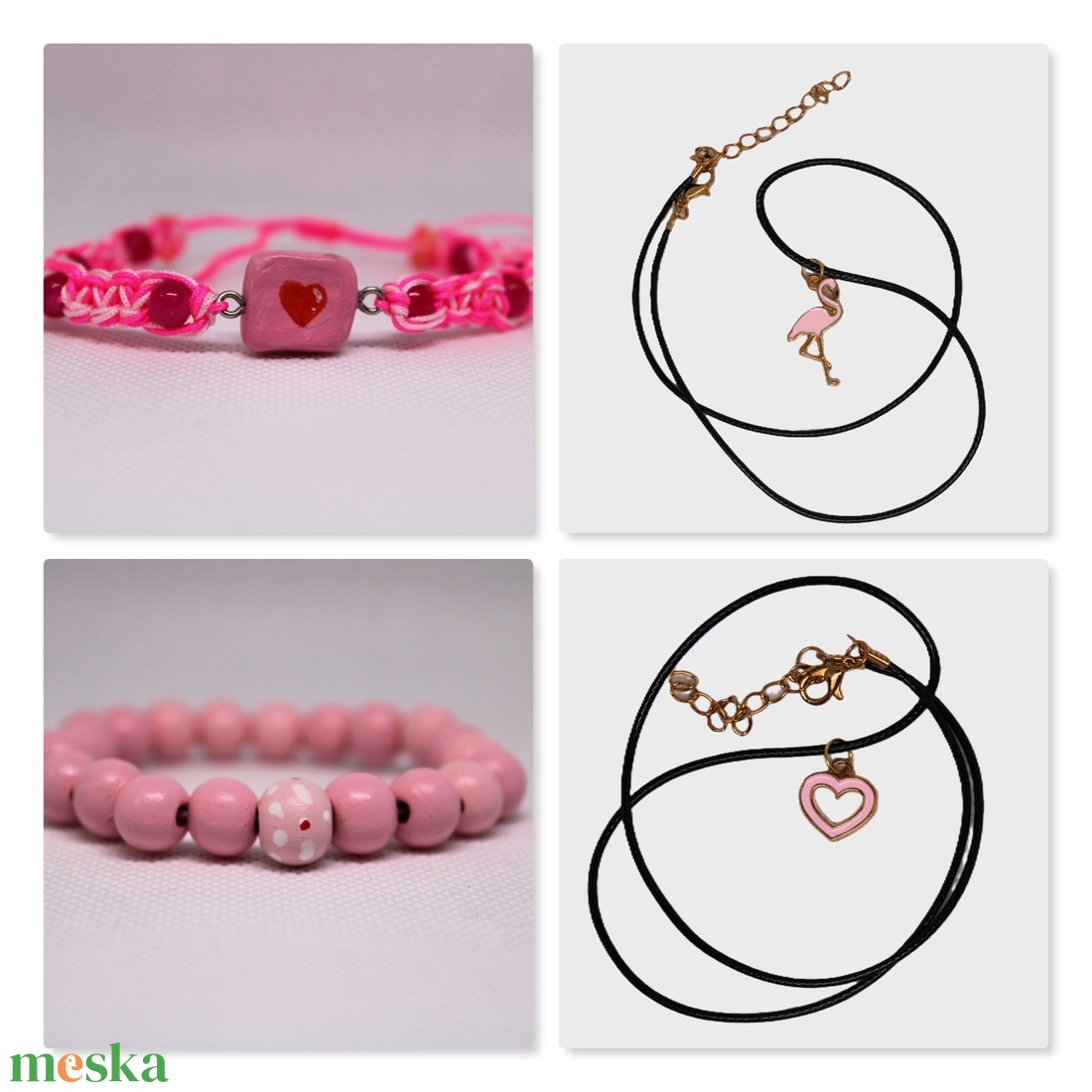 Rózsaszín pillangós női ajándékcsomag - ékszer - ékszerszett - Meska.hu