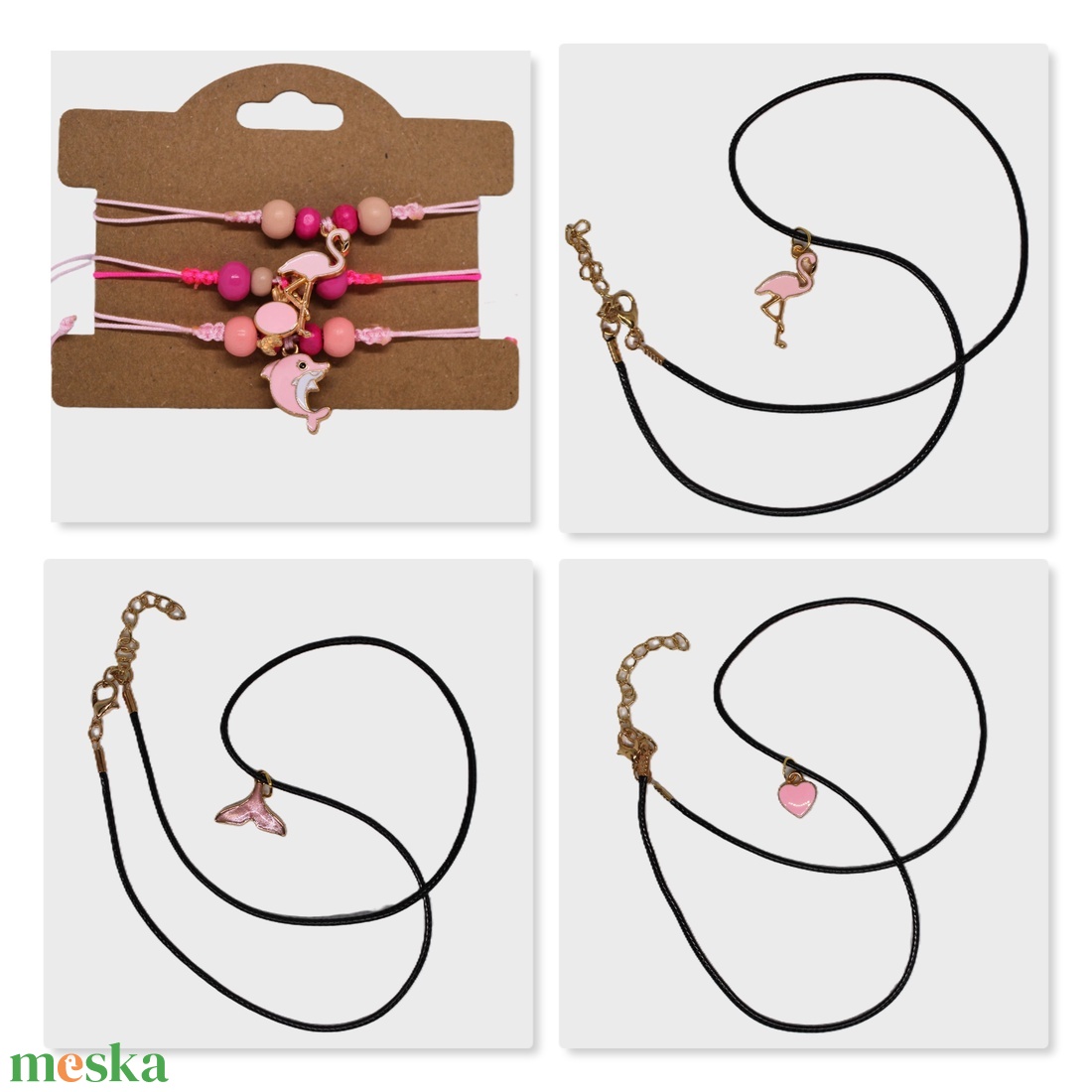Rózsaszín  női ajándékcsomag - ékszer - ékszerszett - Meska.hu