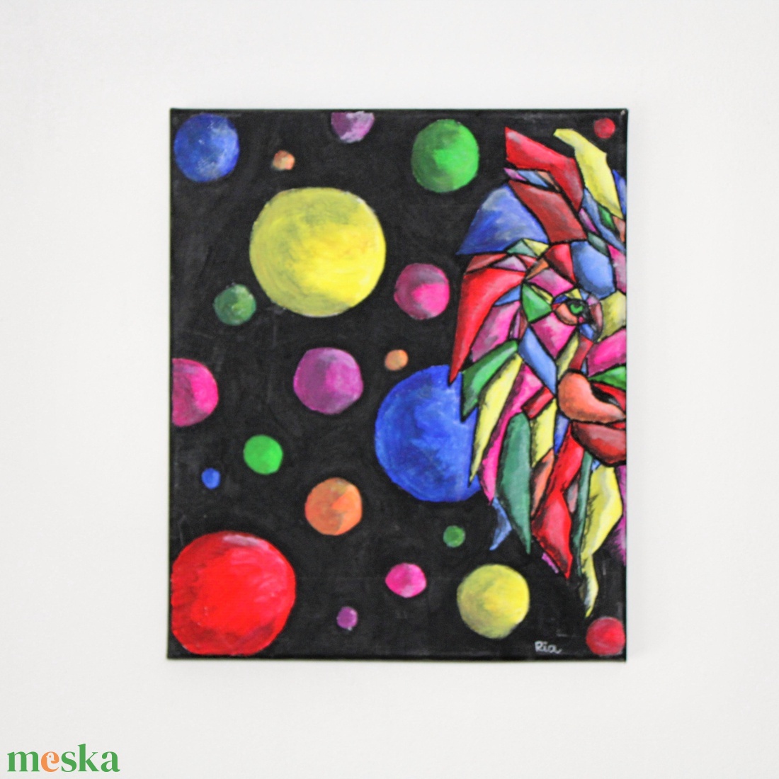 Oroszlán festmény - művészet - festmény - akril - Meska.hu