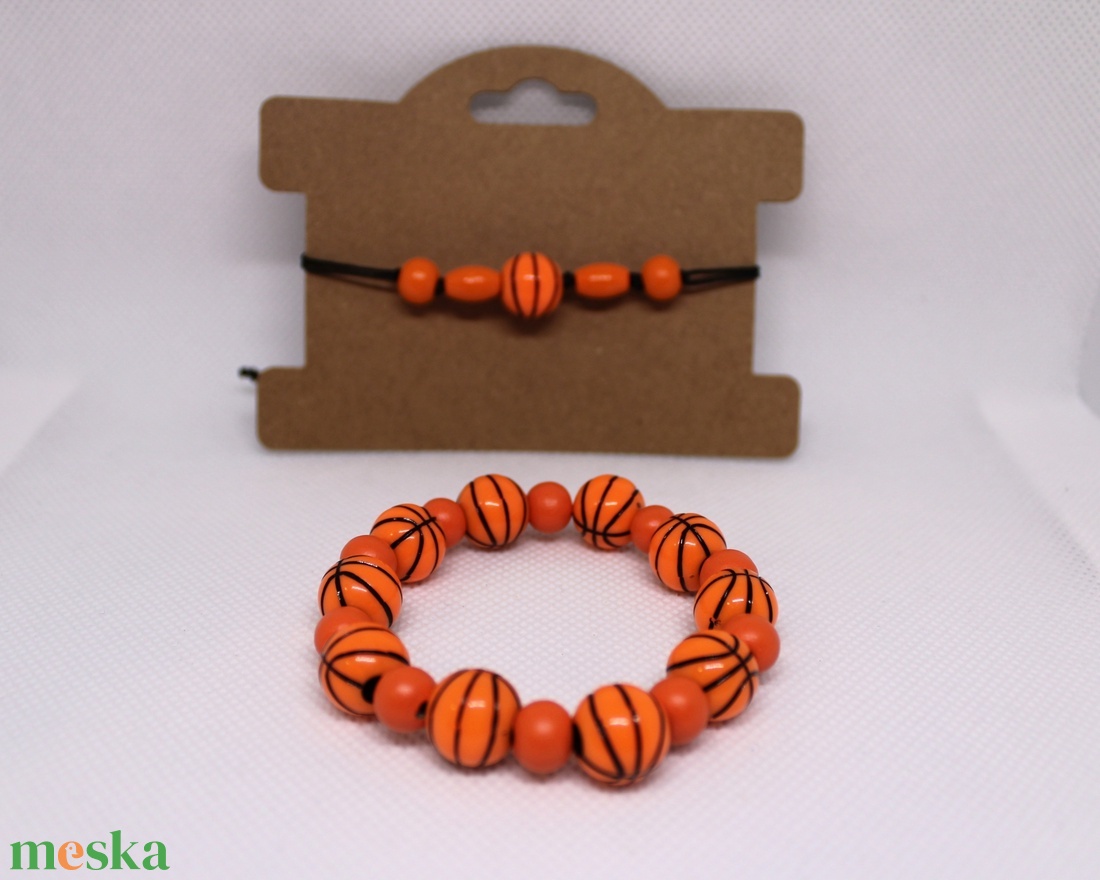 Kosárlabda karkötő szett - ékszer - karkötő - gyöngyös karkötő - Meska.hu