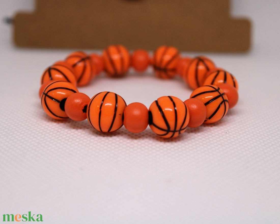 Kosárlabda karkötő szett - ékszer - karkötő - gyöngyös karkötő - Meska.hu