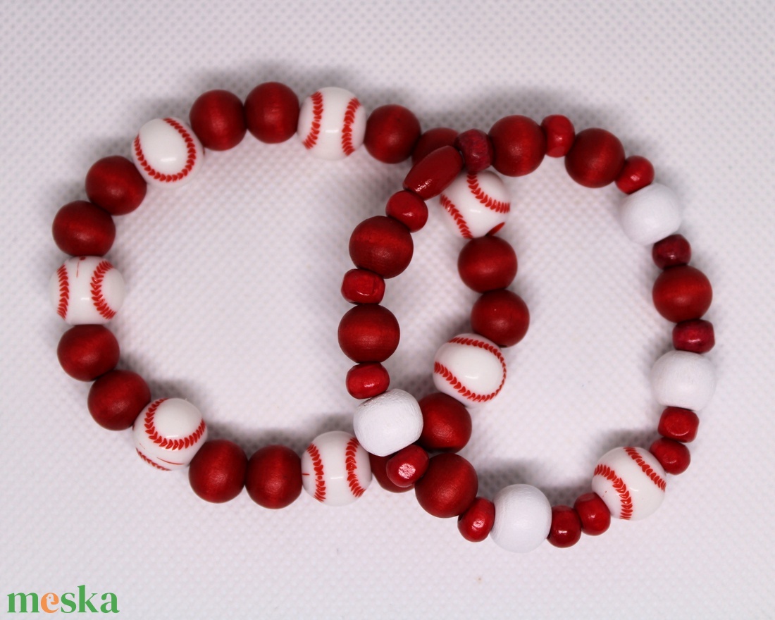 Baseball karkötő szett - ékszer - karkötő - gyöngyös karkötő - Meska.hu