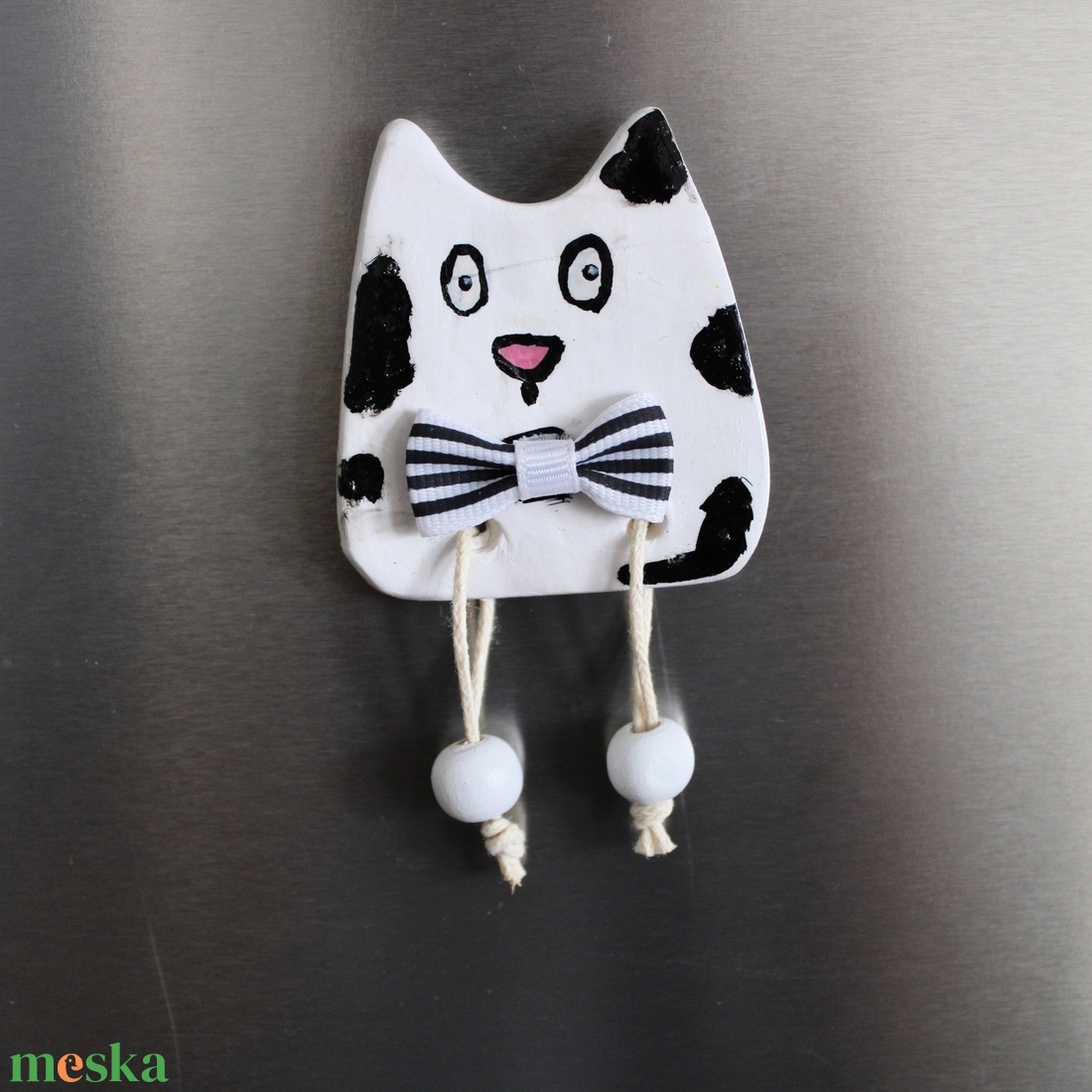 Foltos tarka cicás hűtőmágnes - otthon & életmód - konyhafelszerelés, tálalás - konyhai dekoráció - hűtőmágnes - Meska.hu