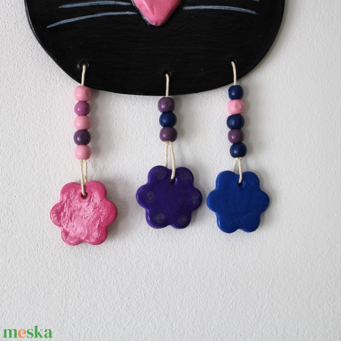 Fekete cicás fali akasztó - otthon & életmód - dekoráció - fali és függő dekoráció - falra akasztható dekor - Meska.hu