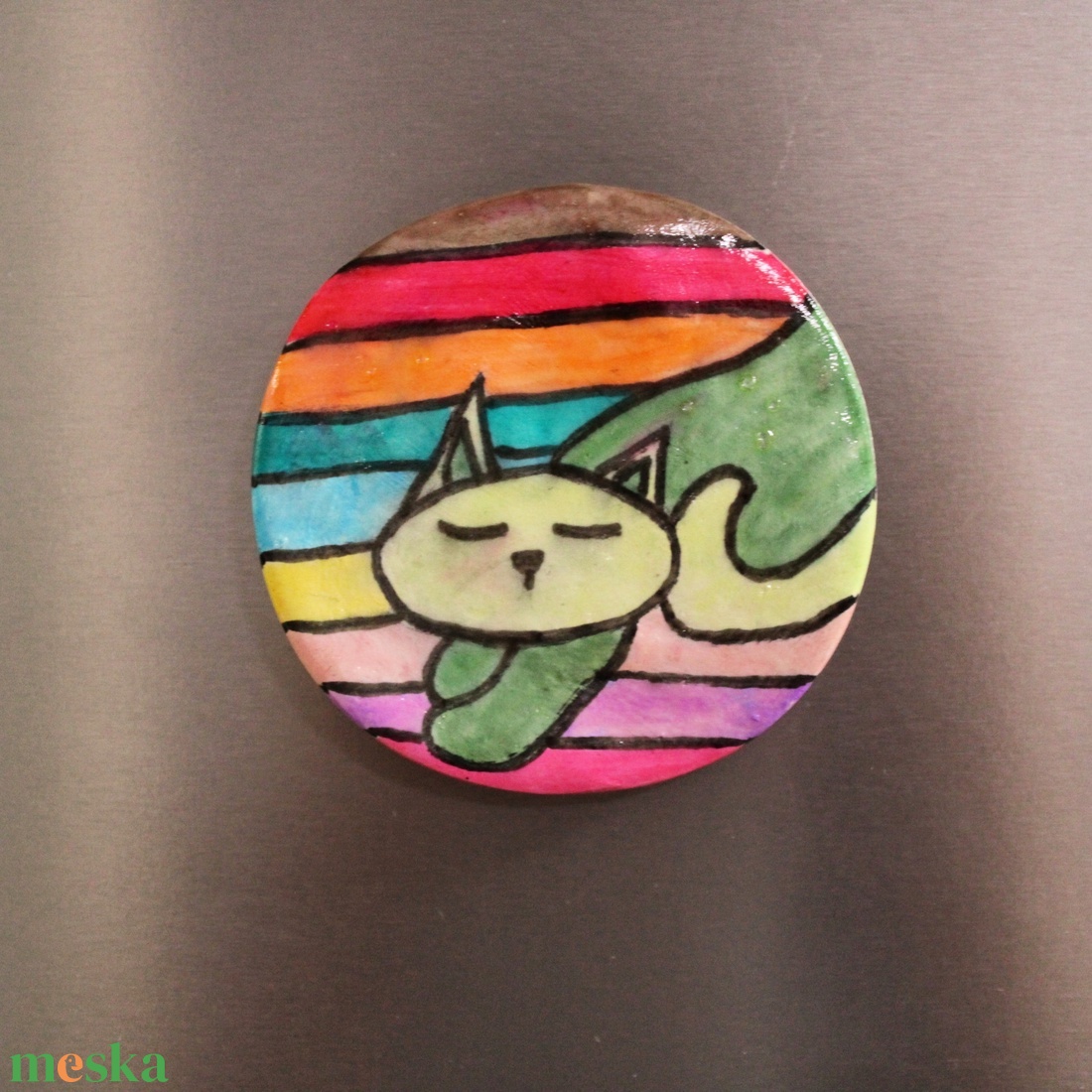 Cicás hűtőmágnes - otthon & életmód - konyhafelszerelés, tálalás - konyhai dekoráció - hűtőmágnes - Meska.hu