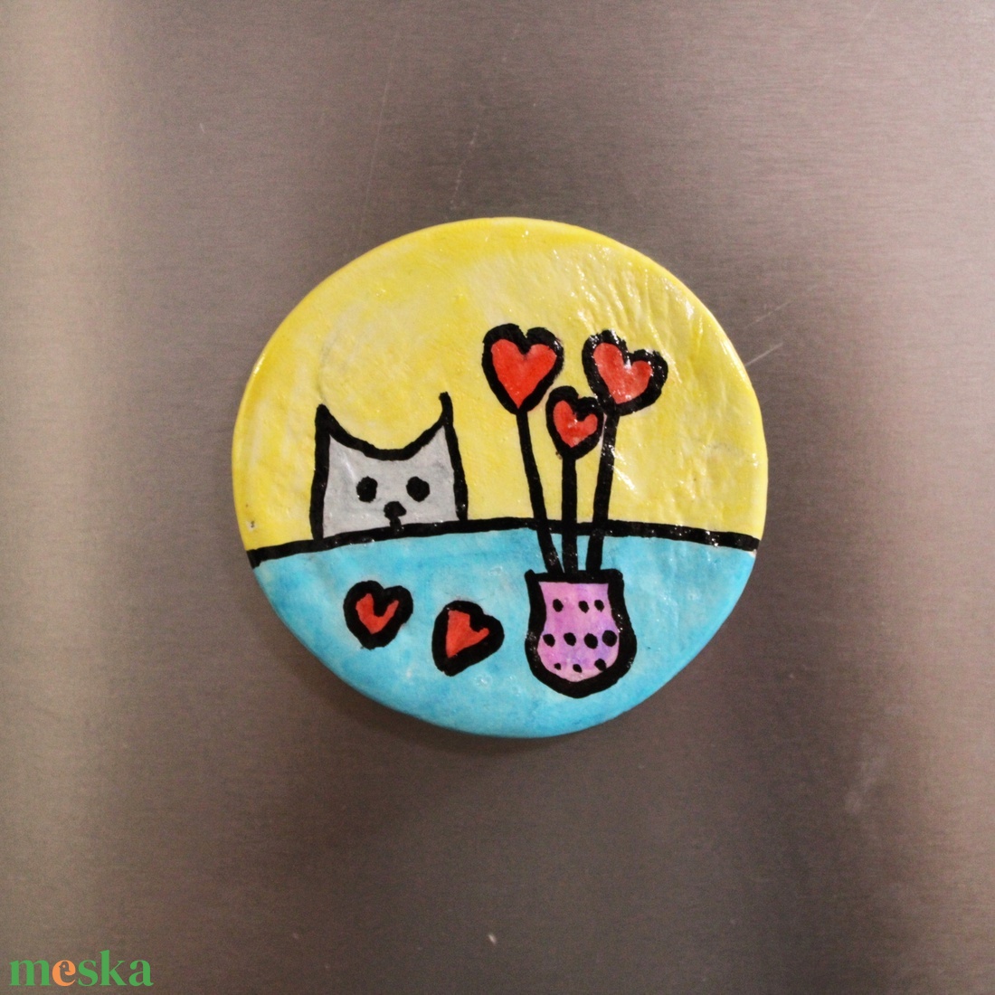 Cicás hűtőmágnes - otthon & életmód - konyhafelszerelés, tálalás - konyhai dekoráció - hűtőmágnes - Meska.hu