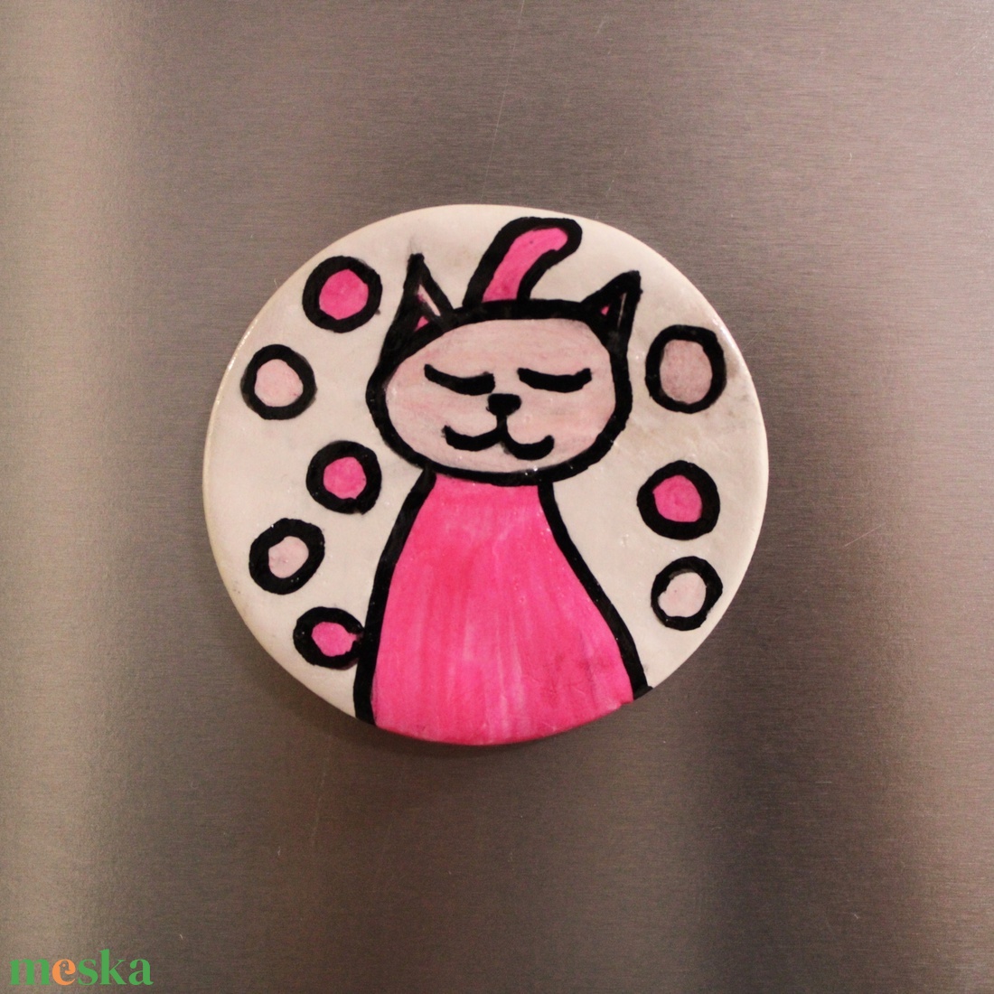 Cicás hűtőmágnes - otthon & életmód - konyhafelszerelés, tálalás - konyhai dekoráció - hűtőmágnes - Meska.hu