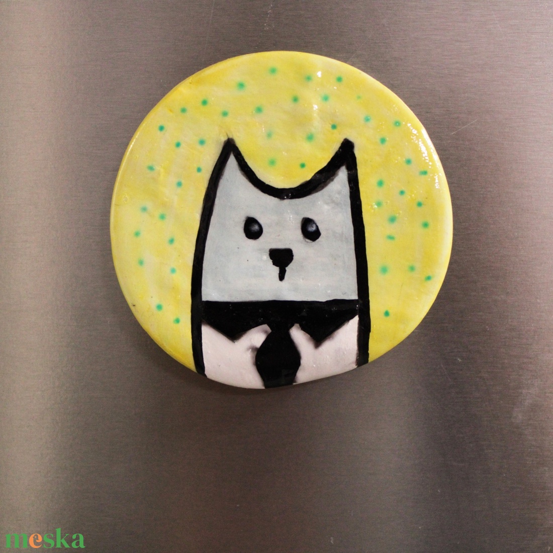 Cicás hűtőmágnes - otthon & életmód - konyhafelszerelés, tálalás - konyhai dekoráció - hűtőmágnes - Meska.hu