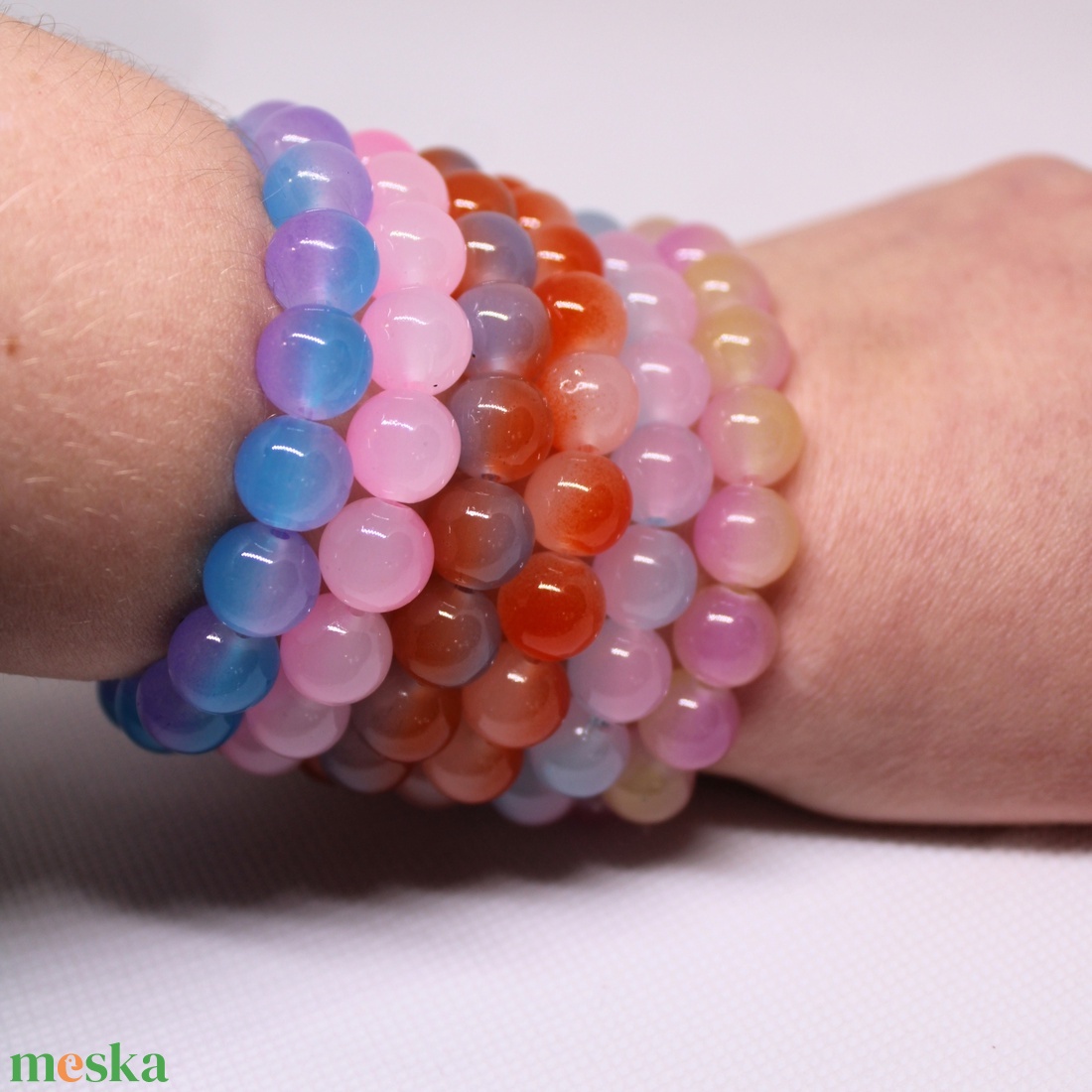 Üveggyöngy karkötő - ékszer - karkötő - gyöngyös karkötő - Meska.hu