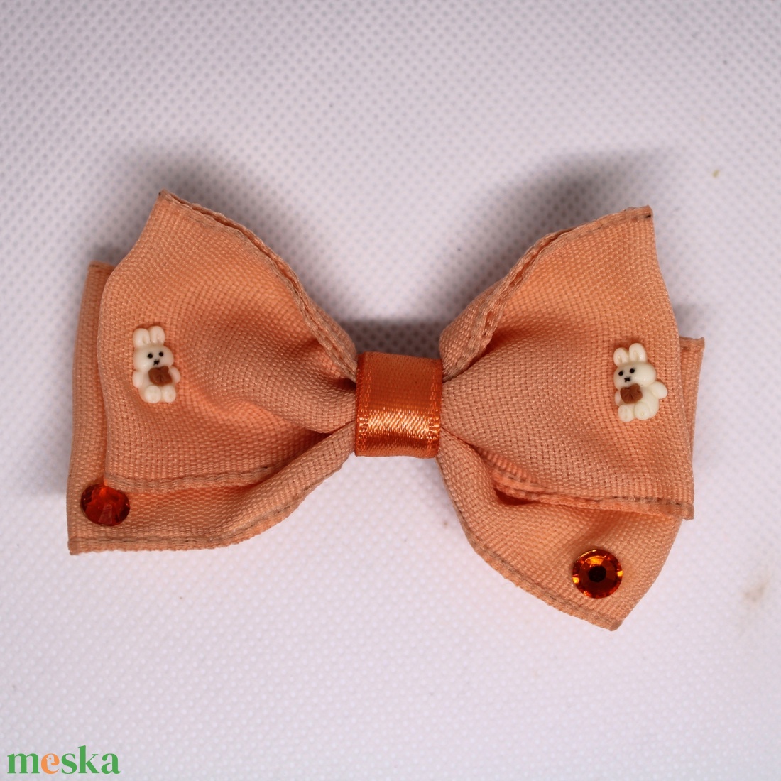 Nyuszis masnis kislány francia hajcsat - ruha & divat - hajdísz & hajcsat - hajcsat & hajtű - Meska.hu