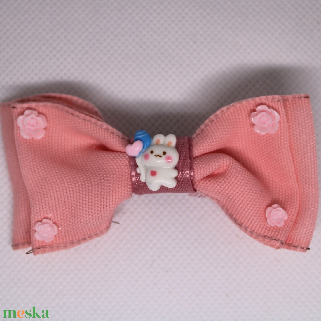 Nyuszis masnis kislány francia hajcsat - ruha & divat - hajdísz & hajcsat - hajcsat & hajtű - Meska.hu