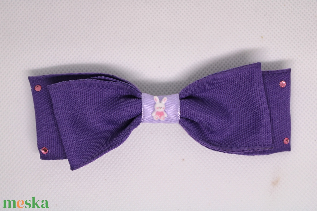 Lila nyuszis masnis kislány francia hajcsat - ruha & divat - hajdísz & hajcsat - hajcsat & hajtű - Meska.hu