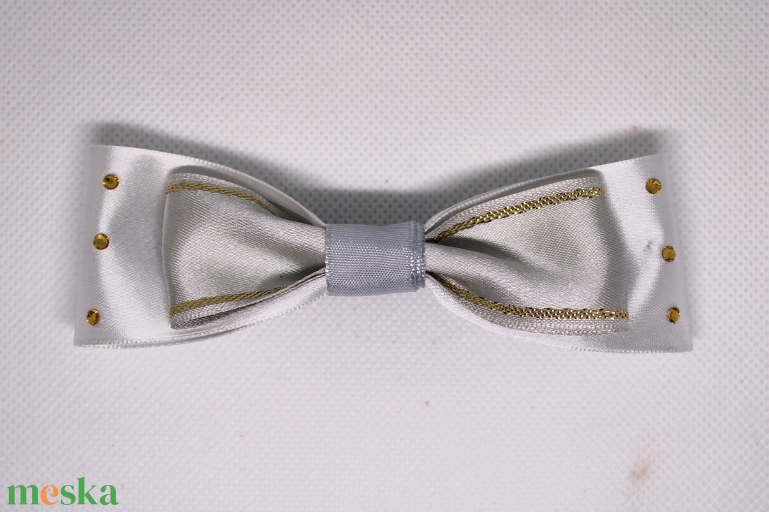 Szürke masnis kislány francia hajcsat - ruha & divat - hajdísz & hajcsat - hajcsat & hajtű - Meska.hu