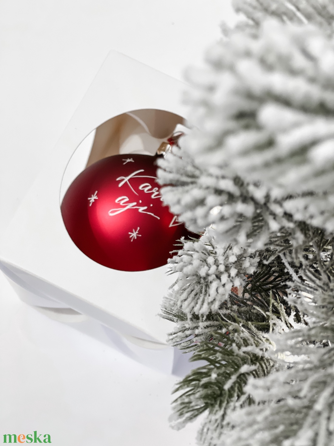 Kézzel írt karácsonyi matt éjkék üveggömb - Feliratos - Egyedi - Névre szóló - karácsony - karácsonyi lakásdekoráció - karácsonyfadíszek - Meska.hu