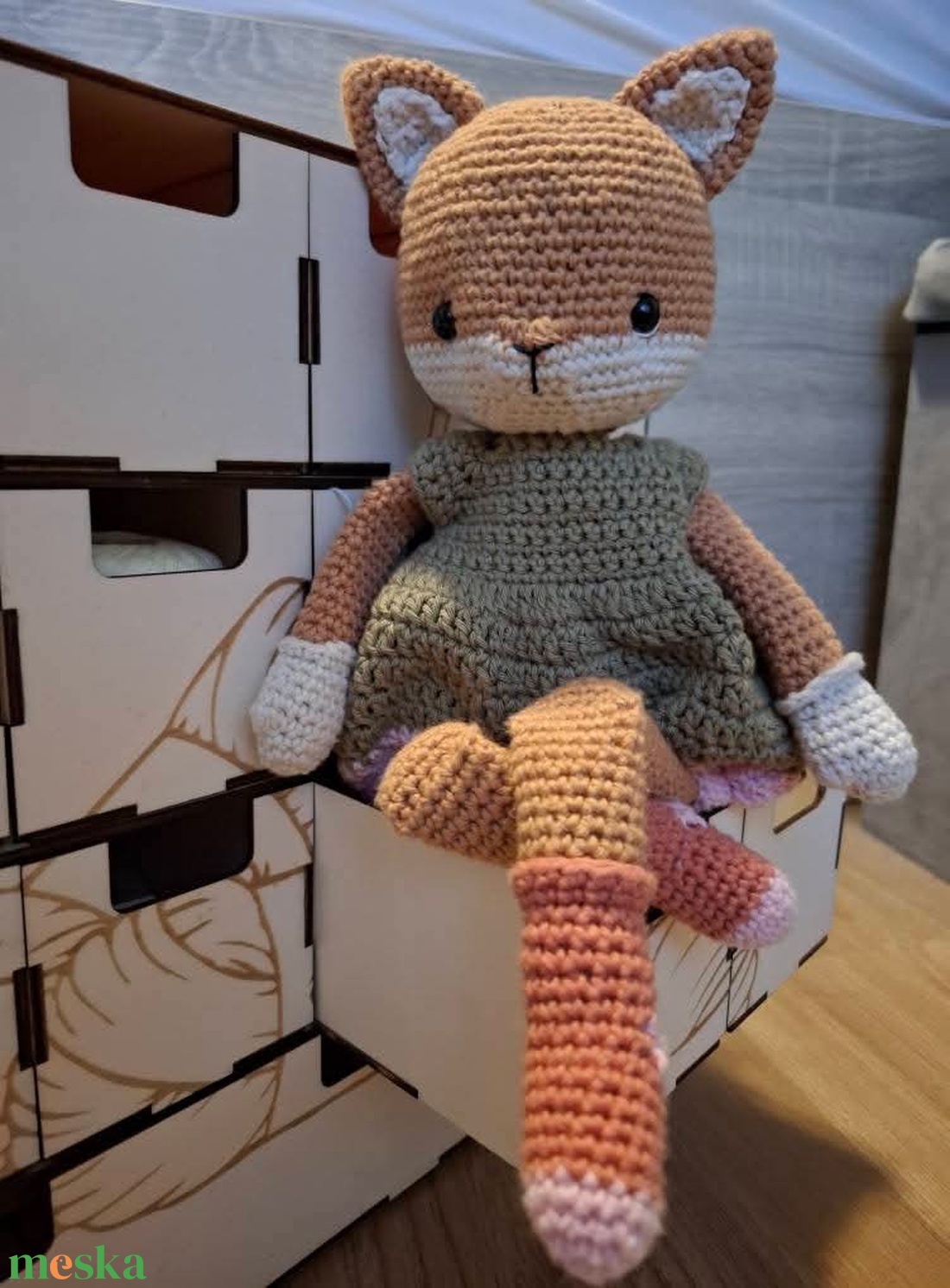 Horgolt róka figura - játék & sport - plüssállat & játékfigura - róka - Meska.hu