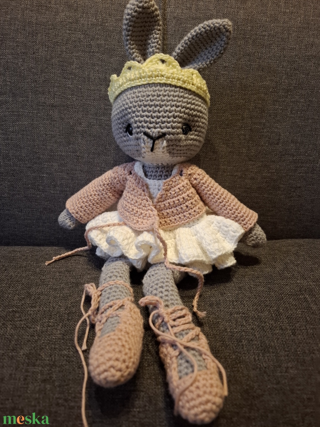 Horgolt nyuszi figura - játék & sport - plüssállat & játékfigura - nyuszi - Meska.hu