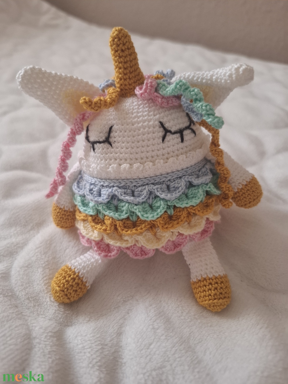 Horgolt unikornis - játék & sport - plüssállat & játékfigura - unikornis - Meska.hu