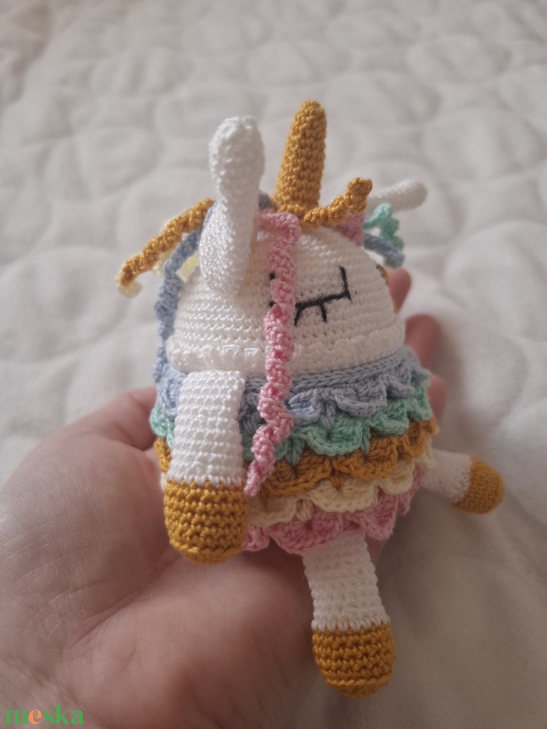 Horgolt unikornis - játék & sport - plüssállat & játékfigura - unikornis - Meska.hu