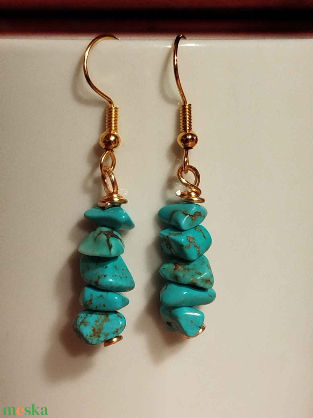 türkiz fülbevaló - ékszer - fülbevaló - fülékszer - Meska.hu