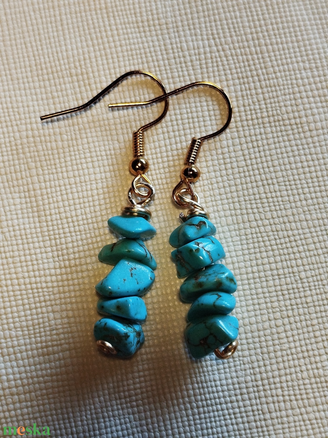 türkiz fülbevaló - ékszer - fülbevaló - fülékszer - Meska.hu