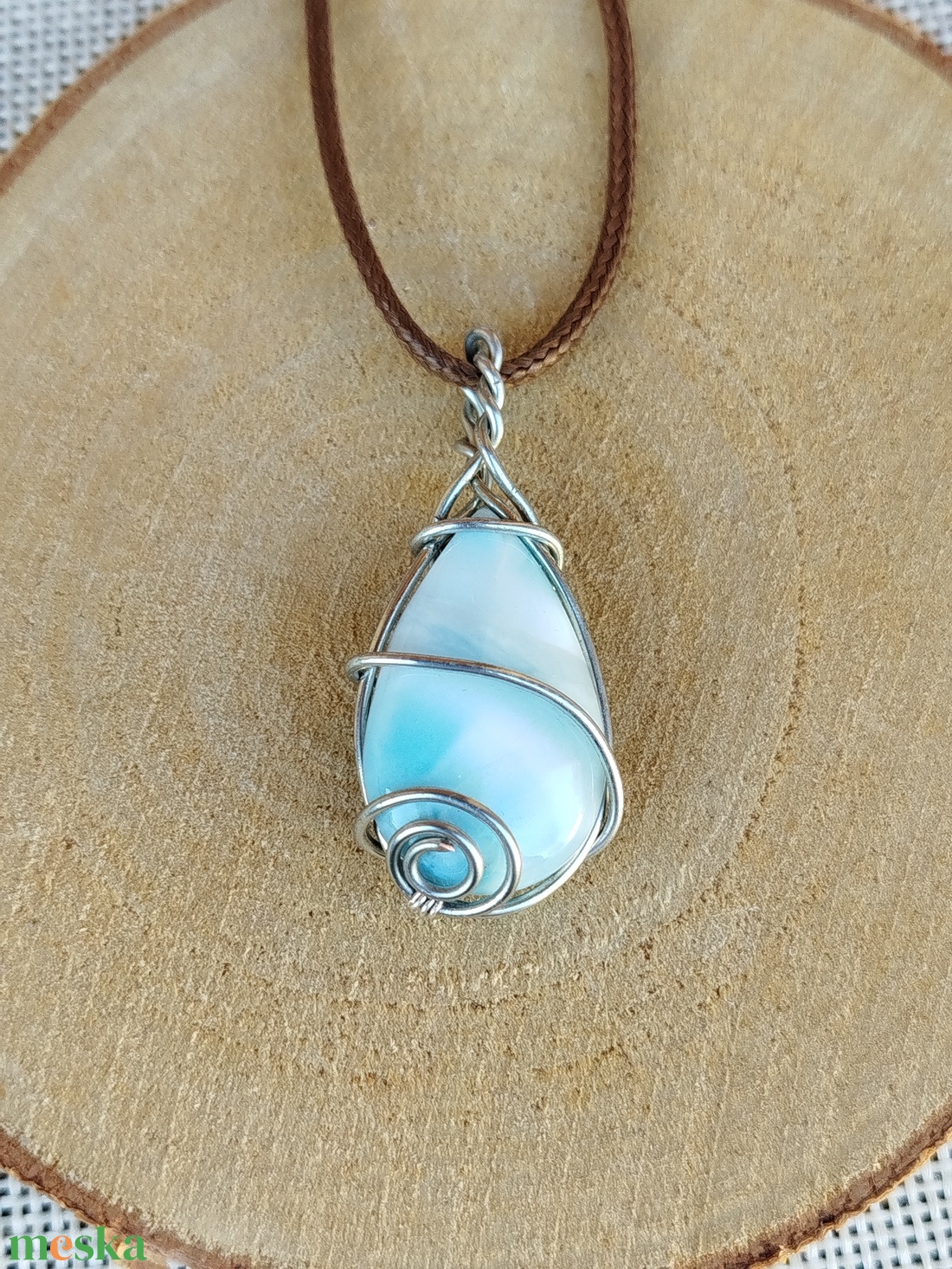 Larimar med�l - ékszer - nyaklánc - medál - Meska.hu