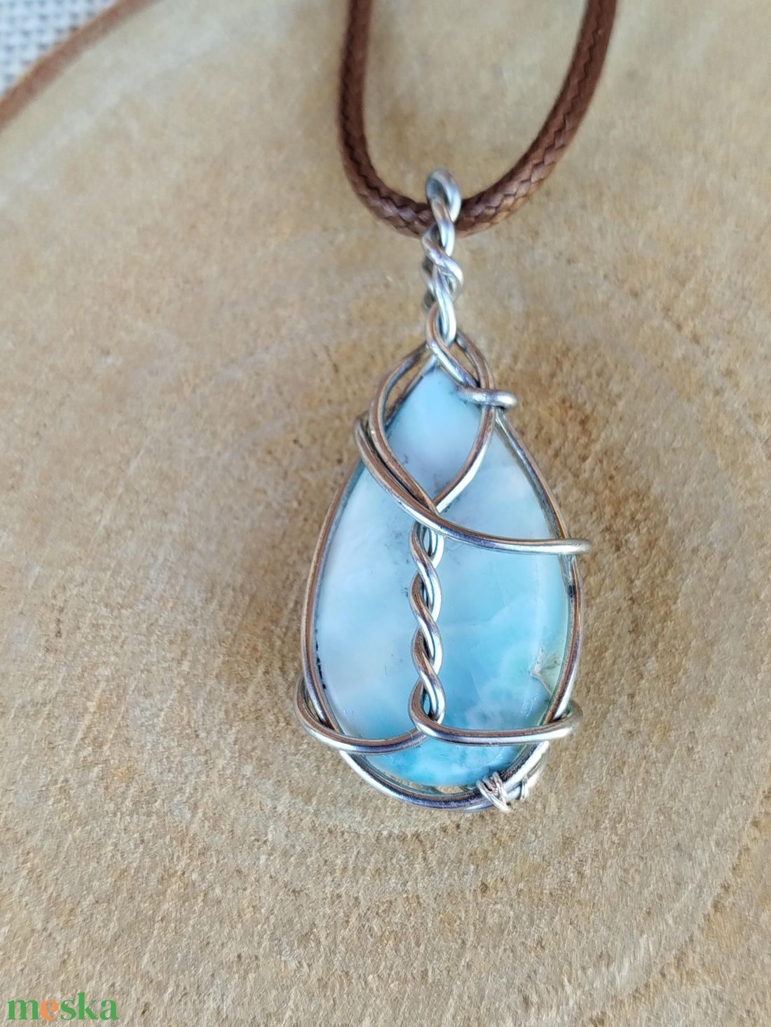 Larimar med�l - ékszer - nyaklánc - medál - Meska.hu