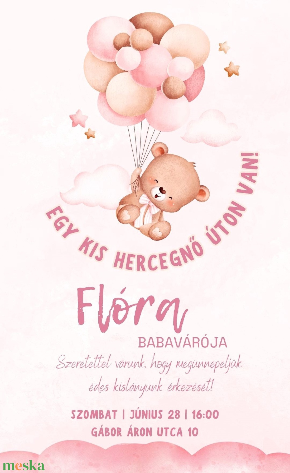 Stílusos babaváró meghívó - Egy kis Hercegnő úton van! - otthon & életmód - papír, írószer - ajándékozás kellékei - meghívó - Meska.hu Stílusos babaváró meghívó - Egy kis Hercegnő úton van! - otthon & életmód - papír, írószer - ajándékozás kellékei - meghívó - Meska.hu