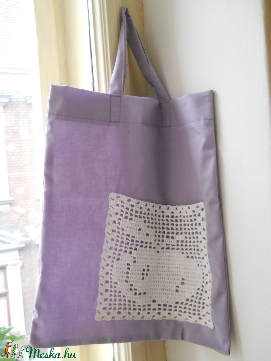 Horgolt almás bevásárlótáska  - táska & tok - bevásárlás & shopper táska - shopper, textiltáska, szatyor - Meska.hu