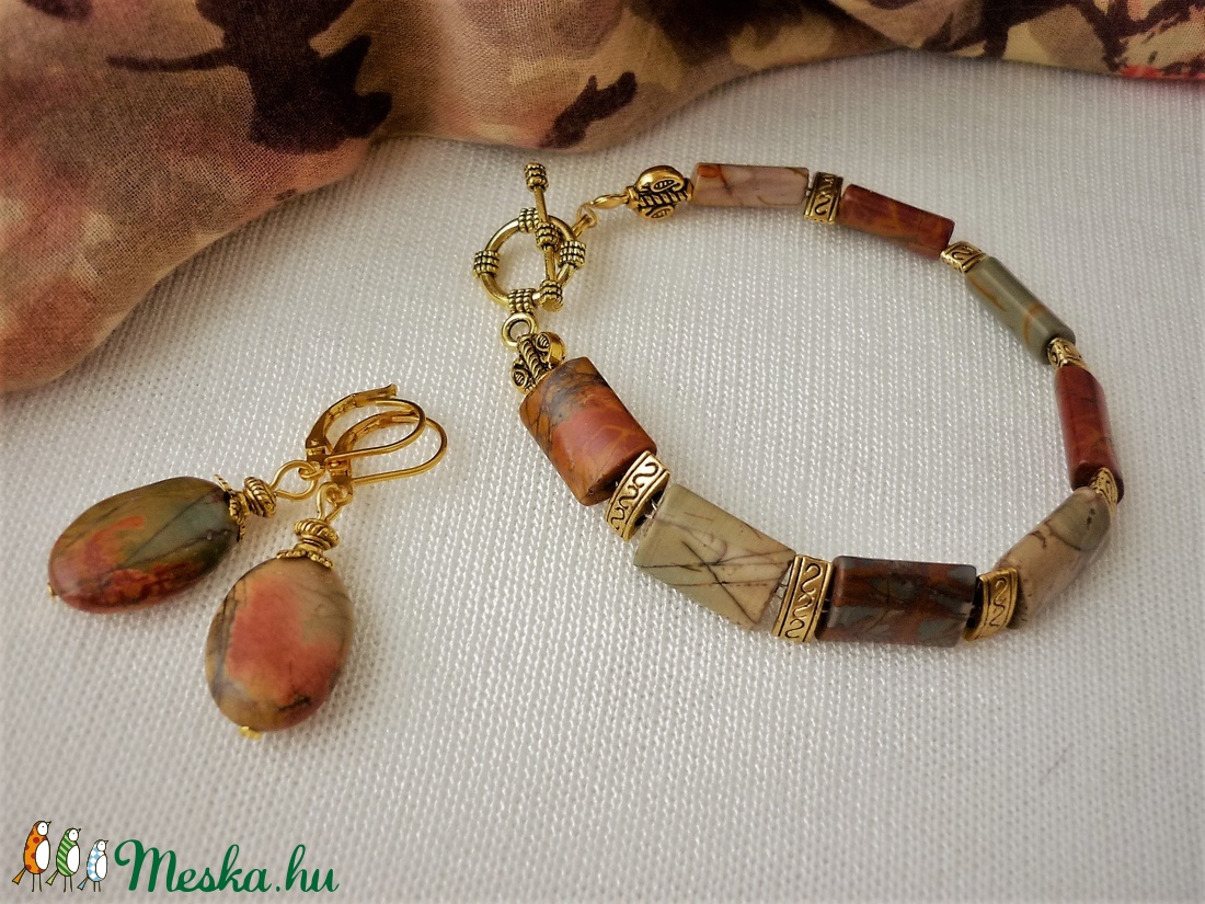 Picasso téglái - picasso jáspis ásvány karkötő -  - Meska.hu