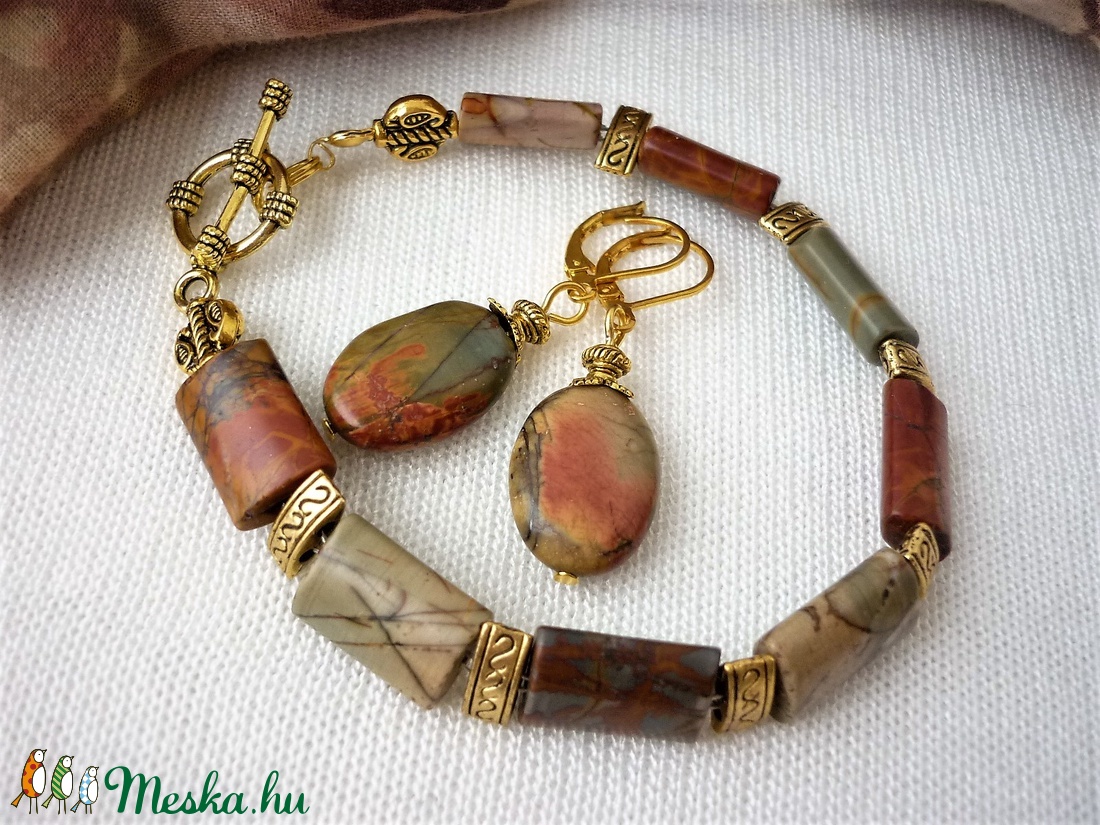 Picasso téglái - picasso jáspis ásvány karkötő -  - Meska.hu