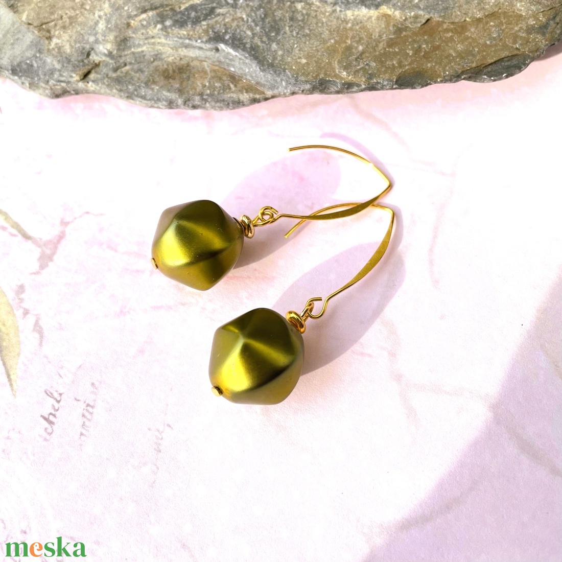 Zsolnai - lógós  fülbevaló - ékszer - fülbevaló - lógó csepp fülbevaló - Meska.hu