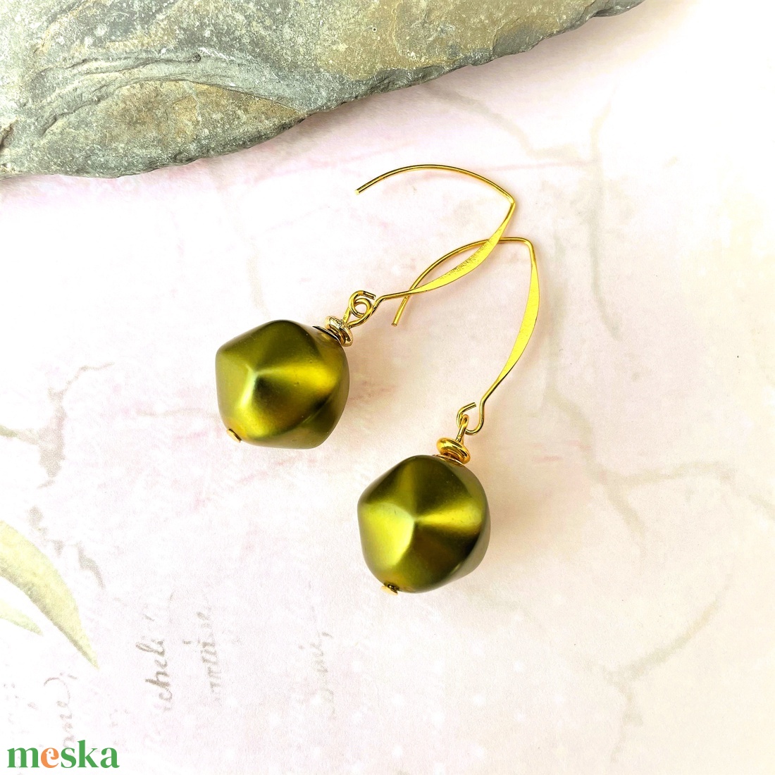 Zsolnai - lógós  fülbevaló - ékszer - fülbevaló - lógó csepp fülbevaló - Meska.hu