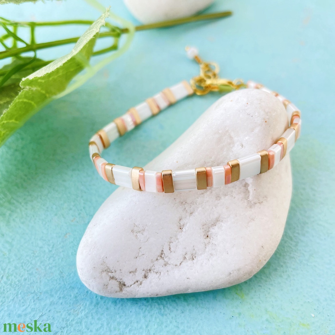 Pasztell -  japán gyöngy karkötő  - ékszer - karkötő - gyöngyös karkötő - Meska.hu