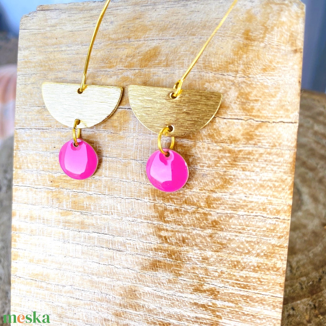 2. Geometrikus pink/arany fülbevaló nemesacél akasztóval - ékszer - fülbevaló - lógó fülbevaló - Meska.hu 2. Geometrikus pink/arany fülbevaló nemesacél akasztóval - ékszer - fülbevaló - lógó fülbevaló - Meska.hu
