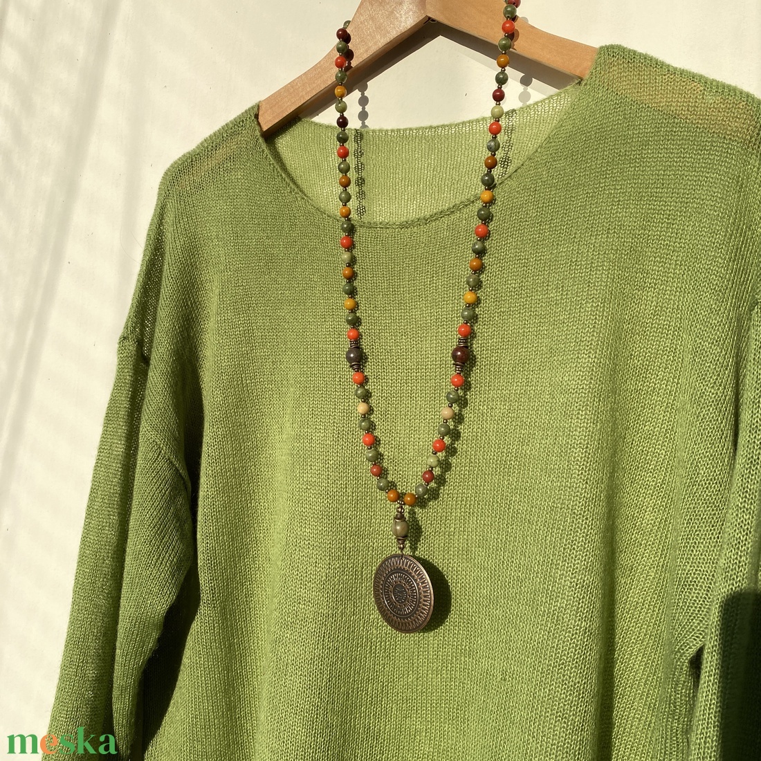 Őszi erdő - hosszú, ásvány  nyaklánc - ékszer - nyaklánc - medálos nyaklánc - Meska.hu