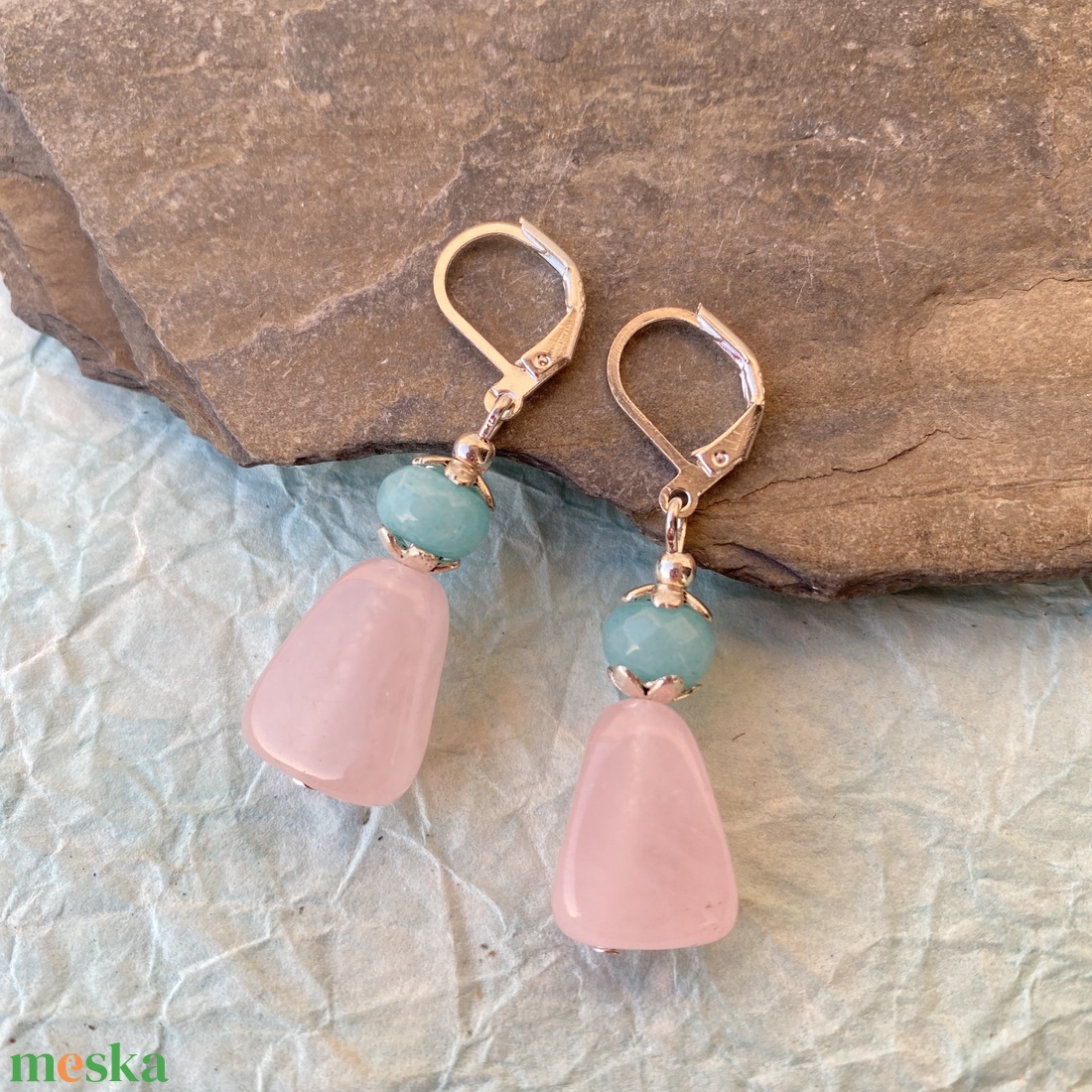 Princess - ásvány fülbevaló  - ékszer - fülbevaló - lógó fülbevaló - Meska.hu