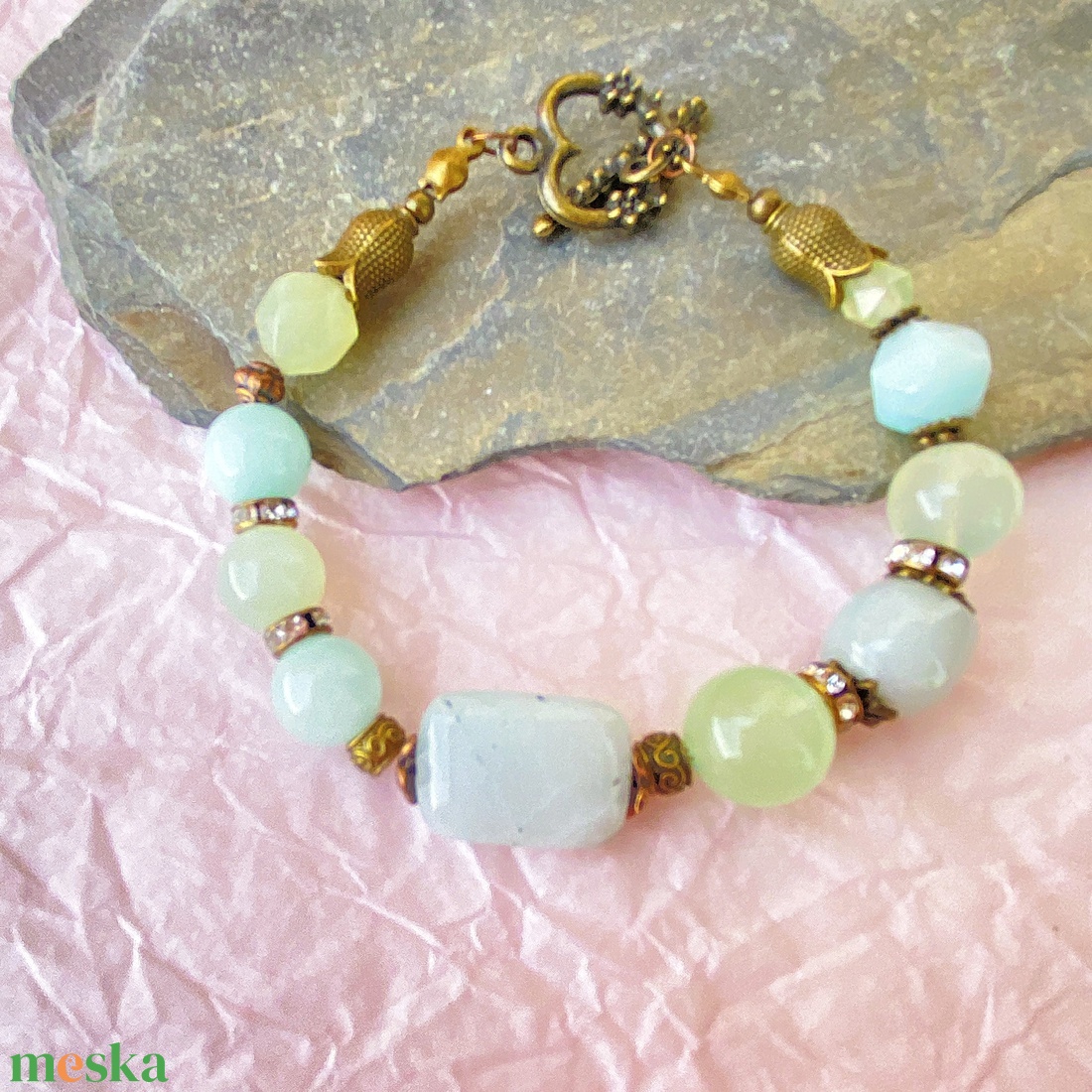 Liliána - vegyes ásvány  karkötő/fülbevaló  szett - ékszer - ékszerszett - Meska.hu