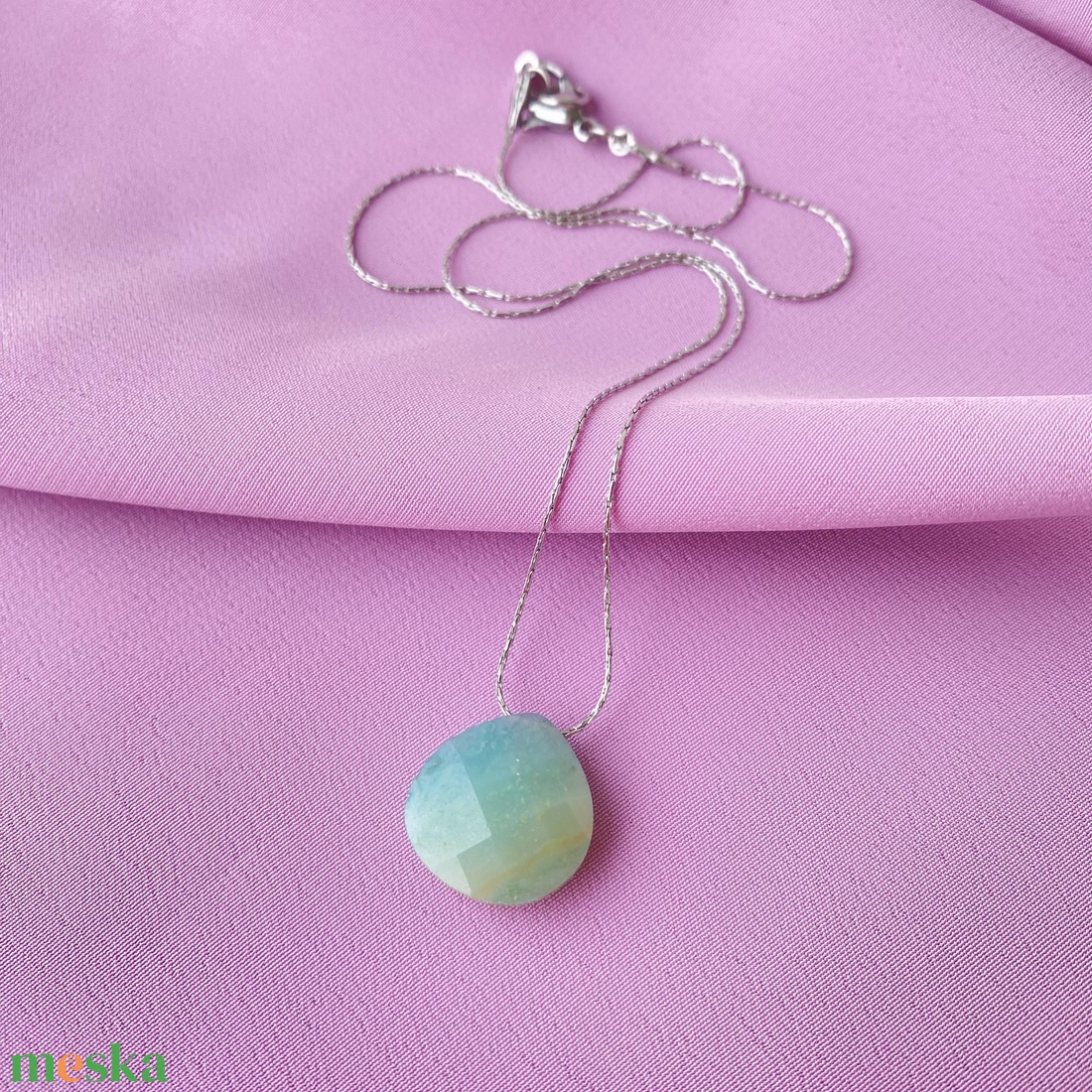 Csiszolt amazonit medálok - ékszer - nyaklánc - medál - Meska.hu