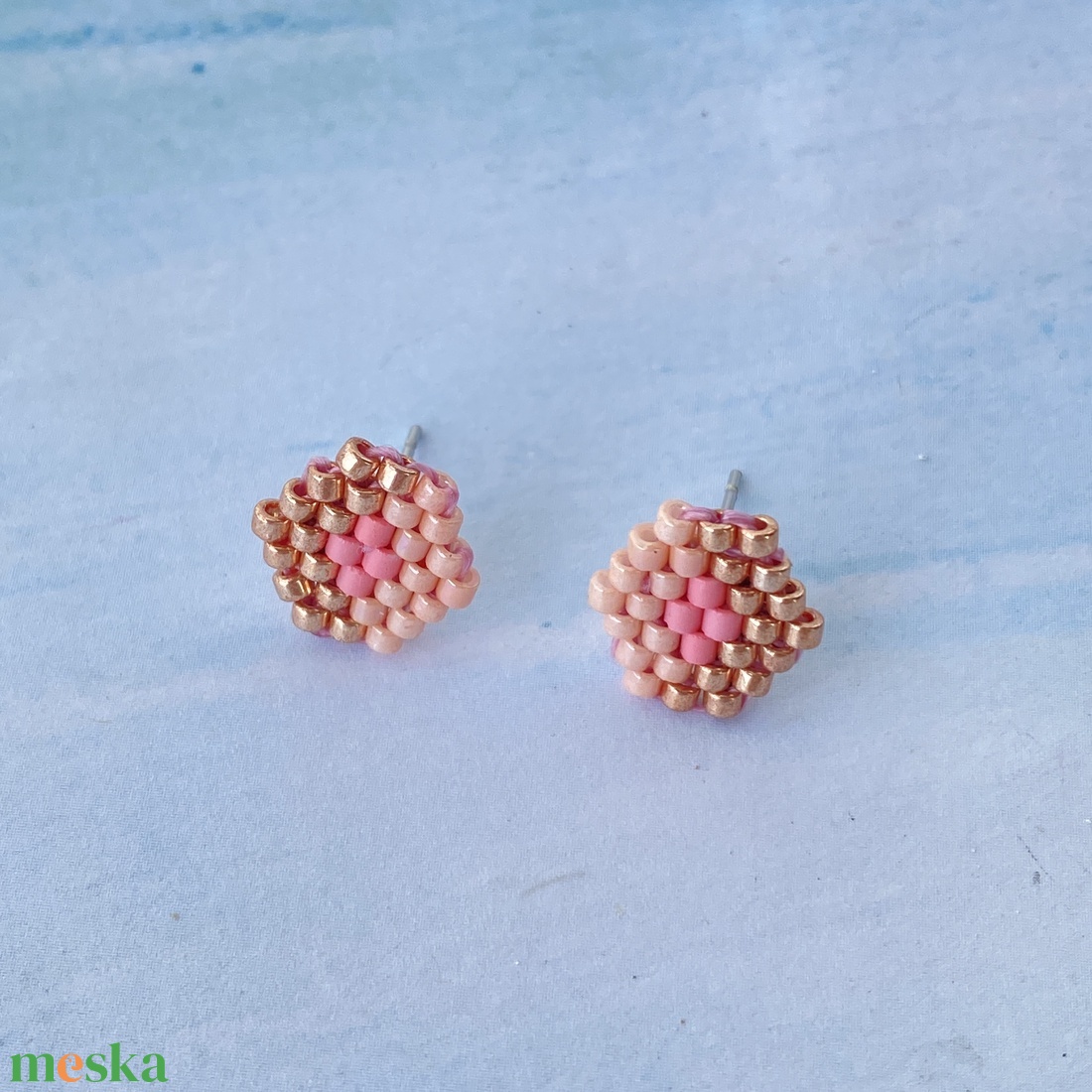 Kis6szög Tavasz -  bedugós miyuki japán gyöngy fülbevaló - ékszer - fülbevaló - pötty fülbevaló - Meska.hu