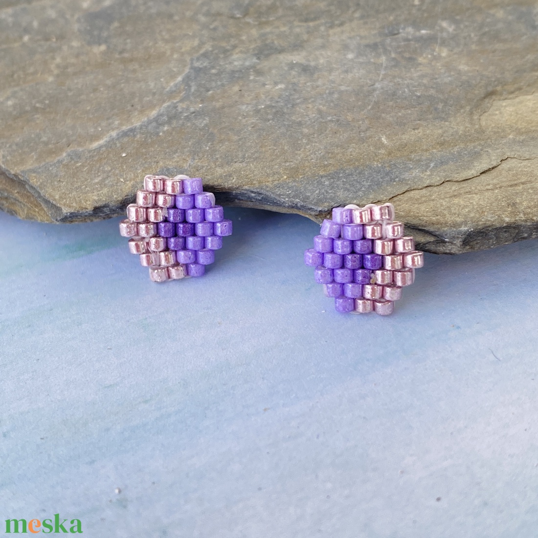 Kis6szög Nyár -  bedugós miyuki japán gyöngy fülbevaló - ékszer - fülbevaló - pötty fülbevaló - Meska.hu