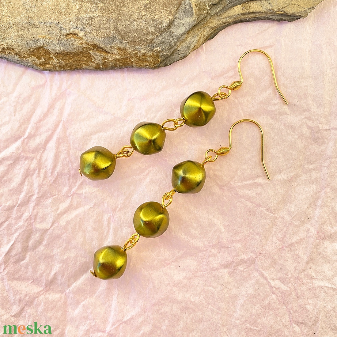 Zsolnai - lógós  fülbevaló - ékszer - fülbevaló - lógó fülbevaló - Meska.hu