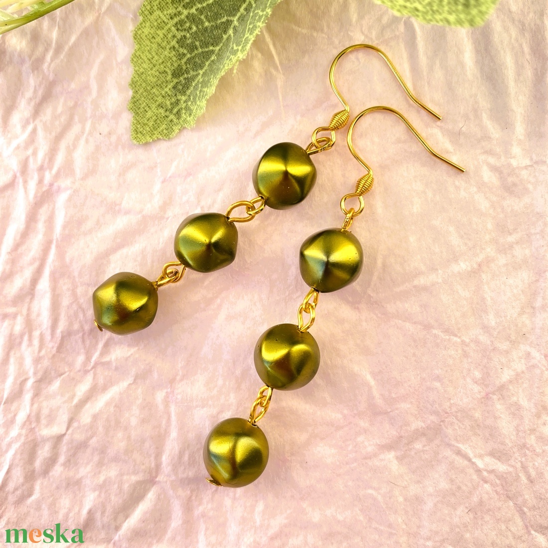 Zsolnai - lógós  fülbevaló - ékszer - fülbevaló - lógó fülbevaló - Meska.hu