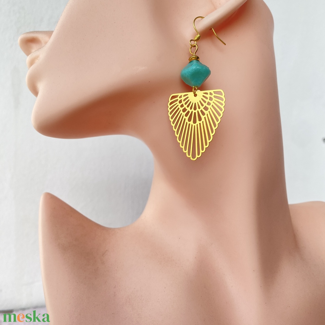 Art Deco Gold - hosszú fülbevaló - ékszer - fülbevaló - lógó fülbevaló - Meska.hu