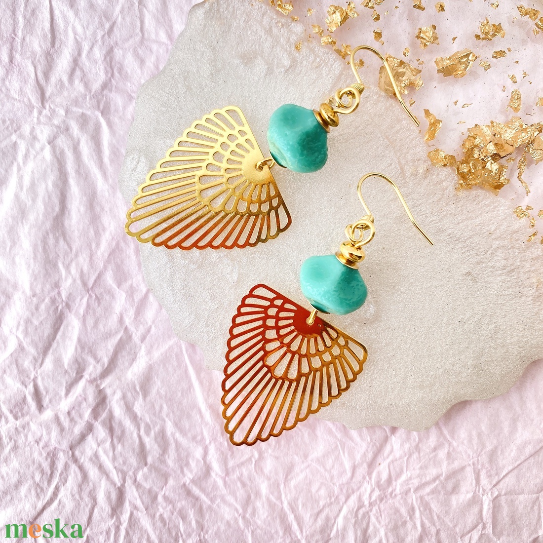 Art Deco Gold - hosszú fülbevaló - ékszer - fülbevaló - lógó fülbevaló - Meska.hu